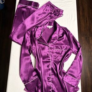 Lonxu Purple Satin PJ Set- X Small